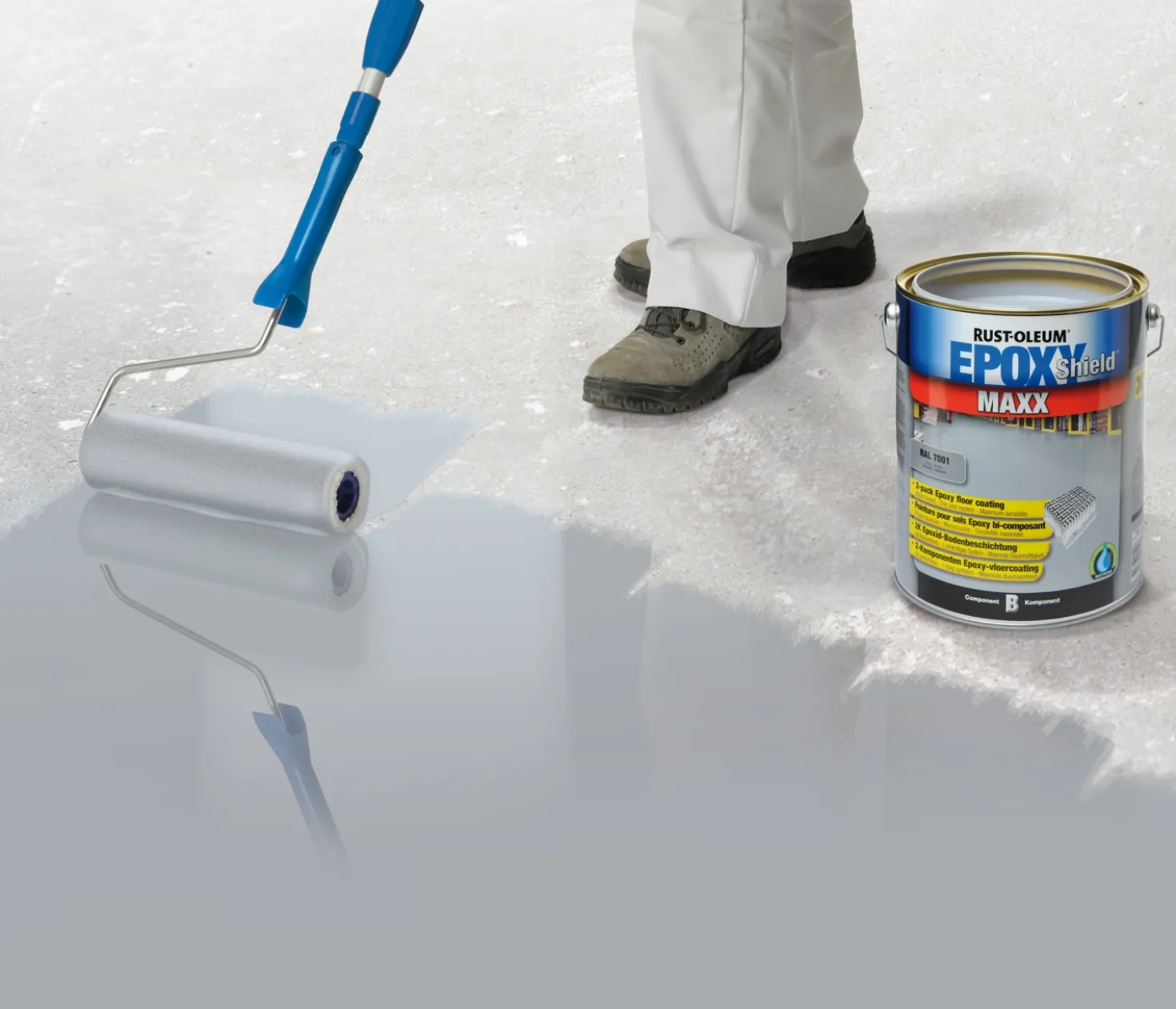 Rust-Oleum EpoxyShield MAXX Vloercoating - zilvergrijs - 5L