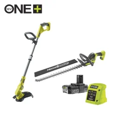 Ryobi RY18LT18HTA-120 18V Li-ion accu heggenschaar (RY18HT) & accu grastrimmer (OLT1832) set (1x 2.0Ah accu)