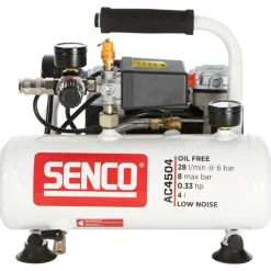 Senco AC4504 Compressor - Geluidsarm - 240W - 8 bar - 4L - 28L/m