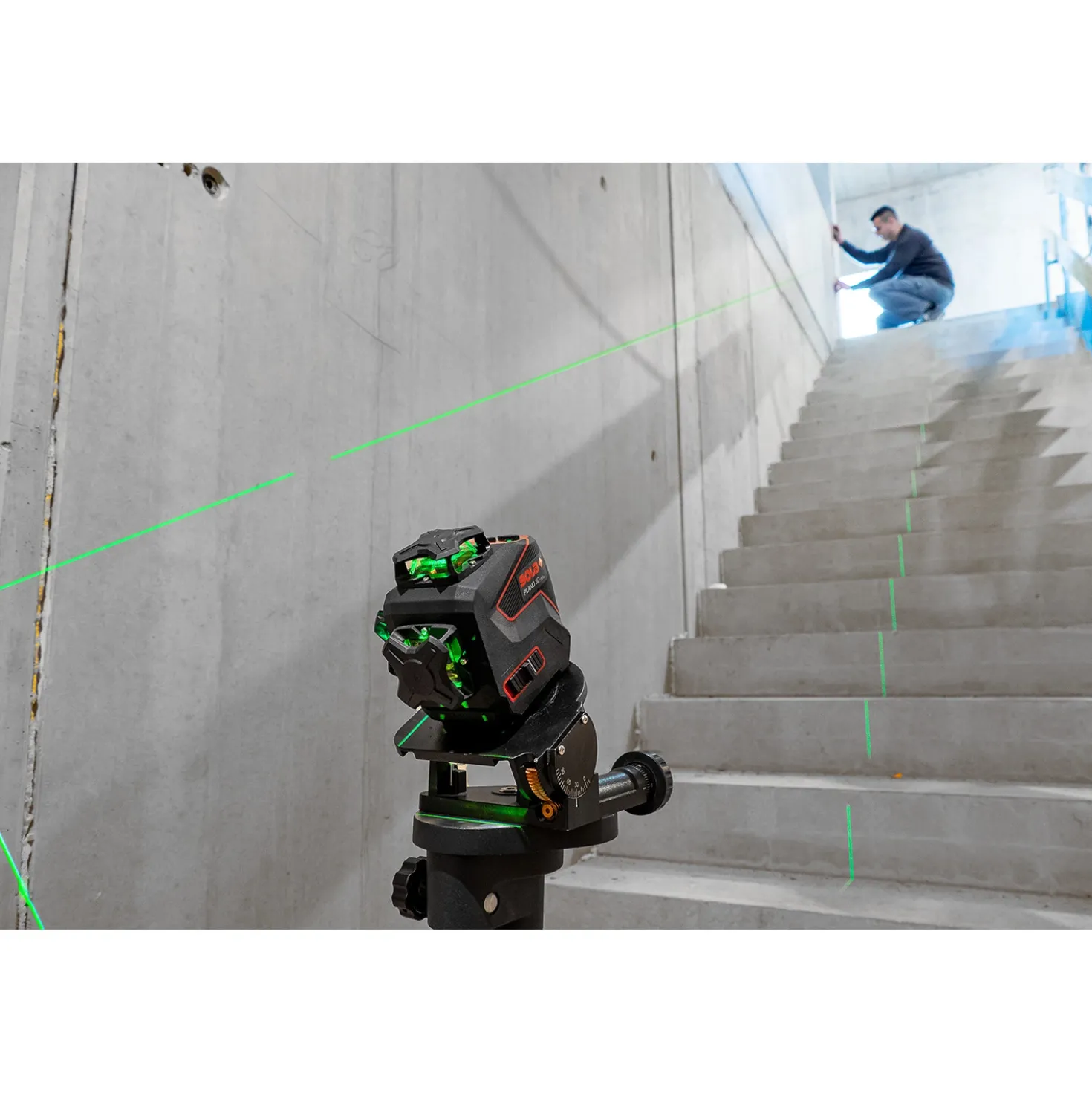 Sola PLANO 3D Green Professional 360° Kruislijnlaser Set incl. statief in koffer - Groen