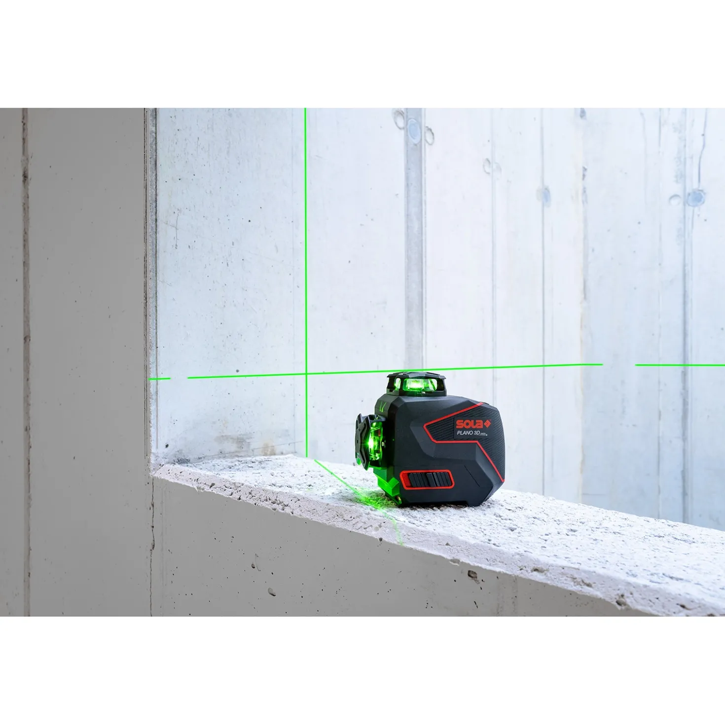 Sola PLANO 3D Green Professional 360° Kruislijnlaser Set incl. statief in koffer - Groen