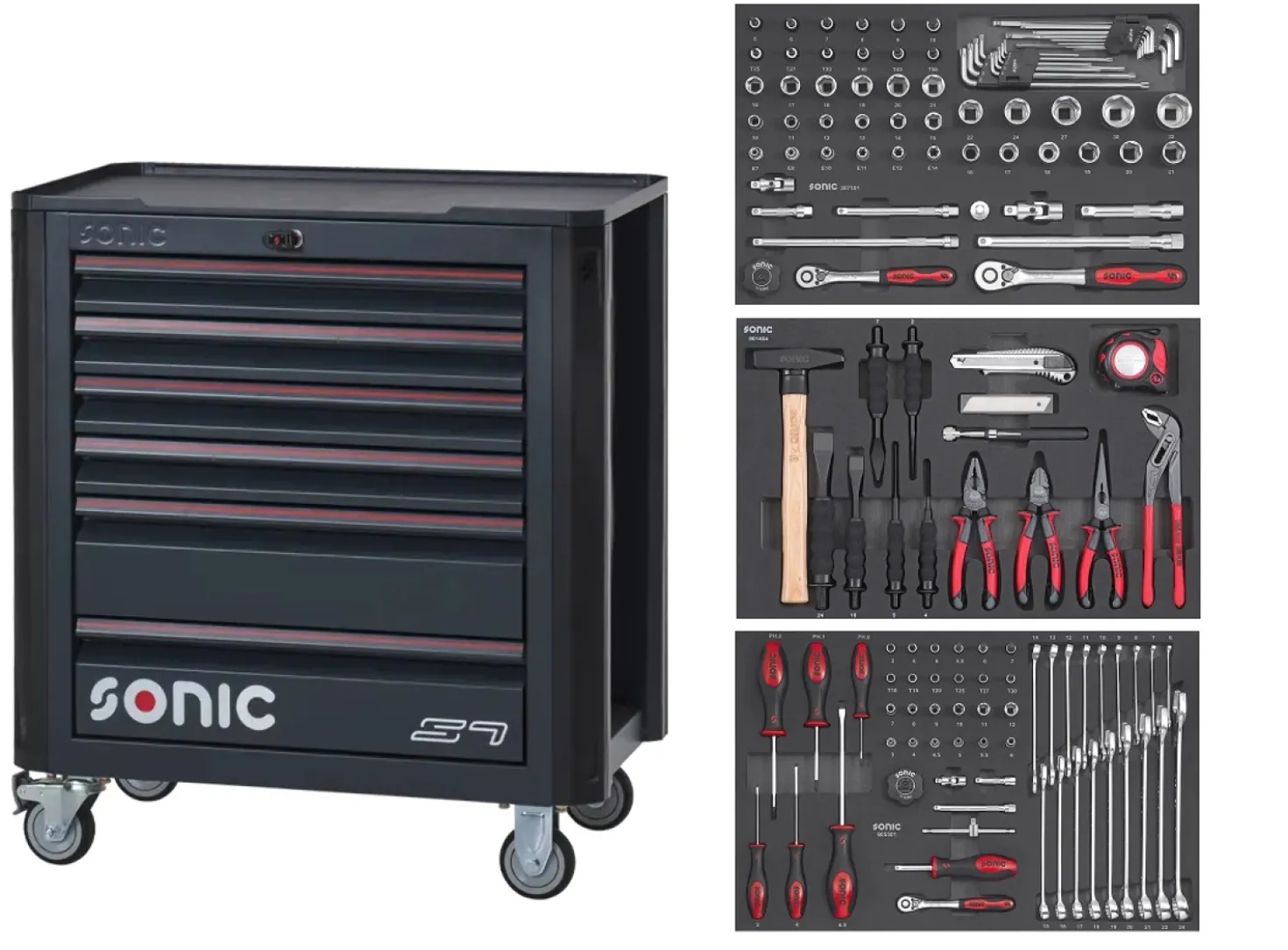 Sonic 714075 NEXT S7 Gevulde gereedschapswagen - 140 delig