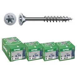 SPAX 4-Delige Universele schroefset - T-STAR plus T20 - Verzonken kop - Deeldraad - WIROX (700st)