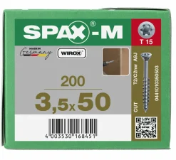 SPAX-M Schroef - TX15 - Verzonken kop - Deeldraad - WIROX - 200st
