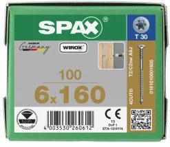 SPAX Stelschroef - T30 - Platkop - Deeldraad - WIROX - 100st