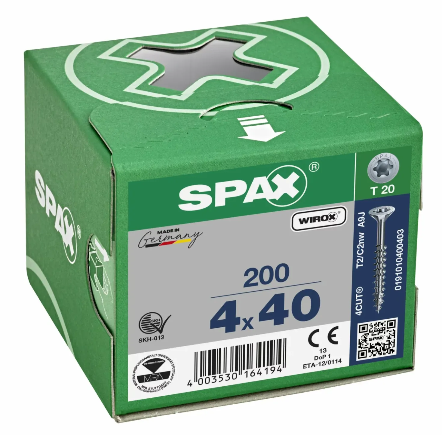 SPAX Universele schroef - T20 - Verzonken kop - Deeldraad - WIROX - 200st