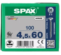 SPAX Universele schroef - Z2 - Verzonken kop - Voldraad - WIROX - 100st