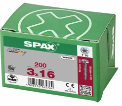 SPAX Universele schroeven cilinderkop - voldraad - T10 - 3.0x16 mm (200st)
