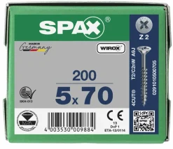 SPAX Universele schroeven verzonken kop - deeldraad - Z2 - 5.0x70 mm (200st)