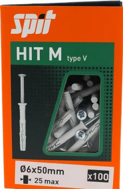 Spit 050131 Slagplug Hit M - 6 x 50mm - PZ2 - verzonken schroef (100st)