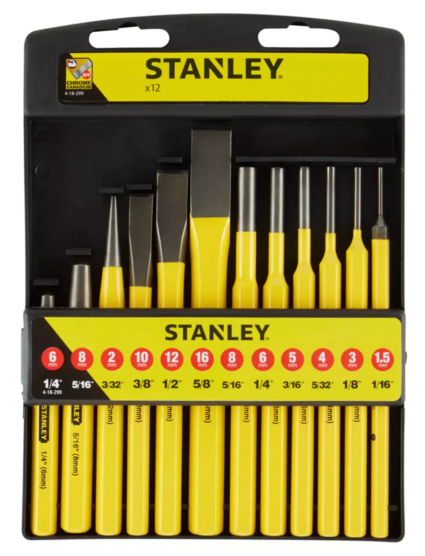 Stanley 4-18-299 12-delig Koudbeitel en drevel set