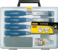 Stanley 0-16-130 6-delig Steekbeitelset basic met olie en slijpsteen