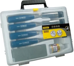 Stanley 0-16-130 6-delig Steekbeitelset basic met olie en slijpsteen