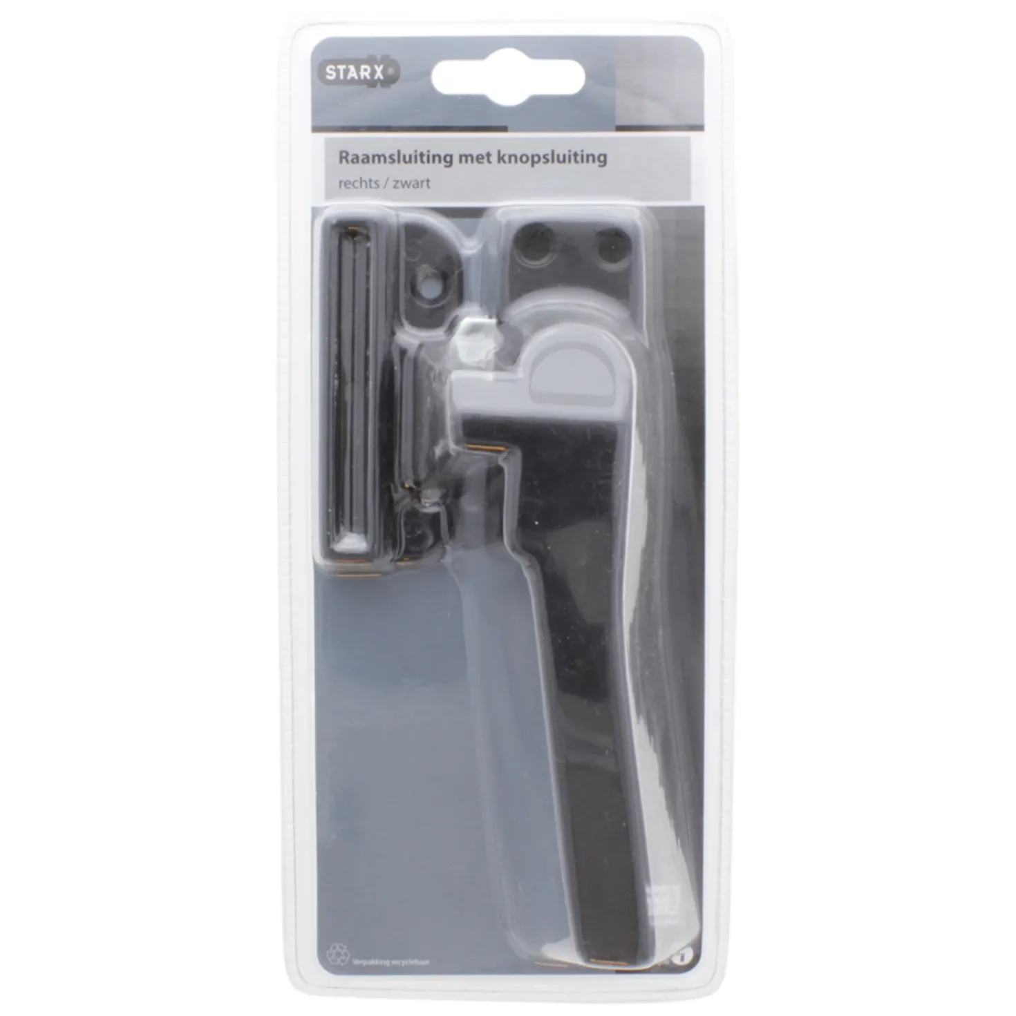 Starx 87.604.49 Raamsluiting met nok en knop - Rechts - Zwart