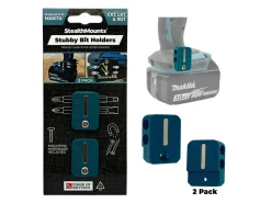 StealthMounts BH-MK-S-BLU-2 Stubby magnetische bithouder voor machines Makita CXT/LXT/XGT - Blauw - 2 stuks