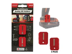 StealthMounts BH-M18-S-RED-2 Stubby magnetische bithouder voor machines Milwaukee M18 - Rood - 2 stuks