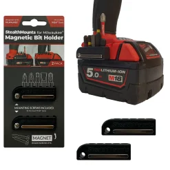 StealthMounts BH-MW18-BLK-2 Magnetische bithouder voor machines Milwaukee M18 - Zwart - 2-pack