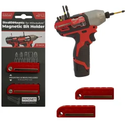 StealthMounts BH-MW12-RED-2 Magnetische bithouder voor machines Milwaukee M12 - Rood - 2-pack