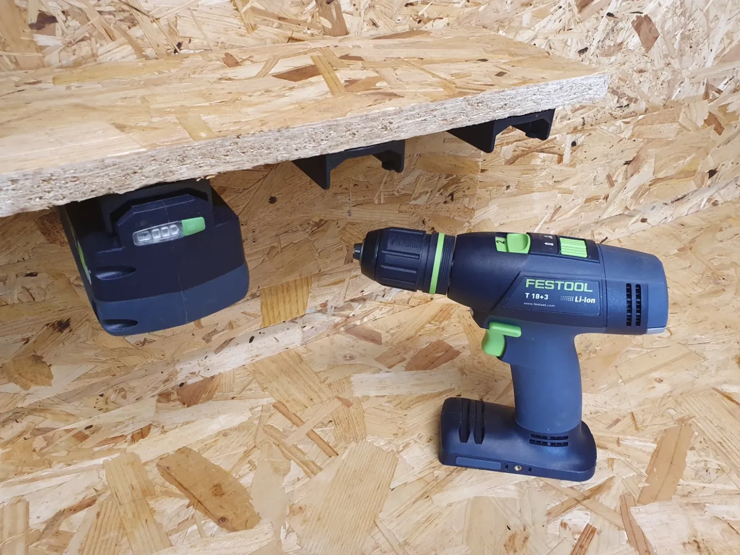 StealthMounts BM-FT18-BLK-6 Accuhouder voor Festool 18V - Zwart - 6-pack