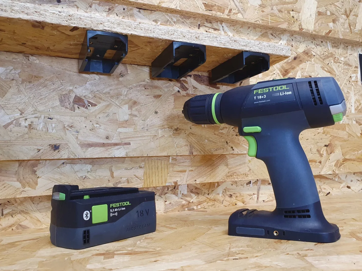 StealthMounts BM-FT18-BLK-6 Accuhouder voor Festool 18V - Zwart - 6-pack