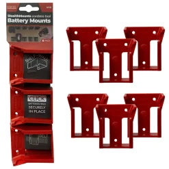 StealthMounts BM-MW18-RED-6 Accuhouder voor Milwaukee M18 - Rood - 6-pack
