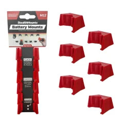 StealthMounts BM-MW12-RED-6 Accuhouder voor Milwaukee M12 - Rood - 6-pack