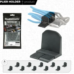 StealthMounts DHSP-PL-10 Drawer Hive Tangenhouder voor ladekast - zwart - 10 stuks