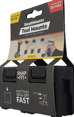 StealthMounts TM-STPC-BLK 4 Gereedschaphouders Stanley/Porter kabel - Zwart - 4 stuks