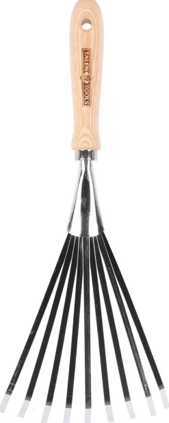 Talen Tools G77 Handbladharkje - 9 tanden - Verzinkt staal - Essenhouten handvat