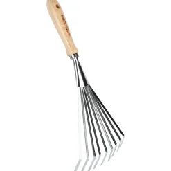 Talen Tools G77 Handbladharkje - 9 tanden - Verzinkt staal - Essenhouten handvat
