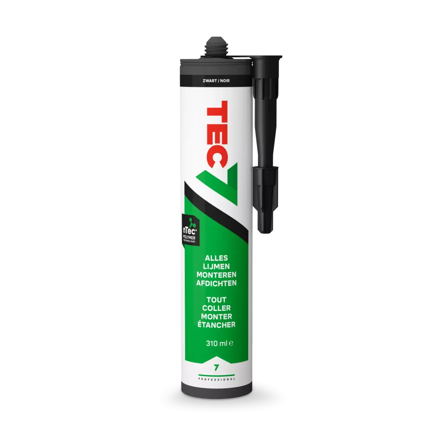 TEC7 Montagekit - Zwart - Koker - 310ml (12 st)