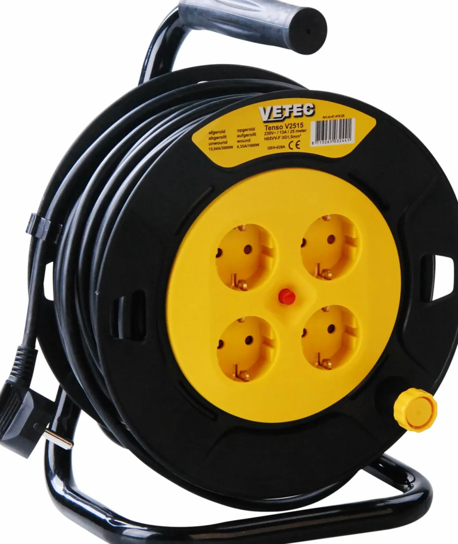 Vetec 47.410.25 Kabelhaspel - 25m - H05VV-F - 3 G 1.5mm²