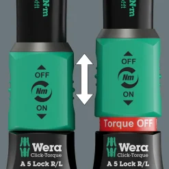 Wera 05075693001 Click-Torque Lock A5 R/L Draaimomentsleutel met omschakelratel - 2,5-25 Nm - 1/4