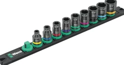Wera 05005452001 9-delig 9608 Dop-magneetstrip B Impaktor inch 1 doppenset incl. houder