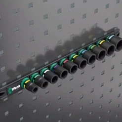 Wera 05005452001 9-delig 9608 Dop-magneetstrip B Impaktor inch 1 doppenset incl. houder