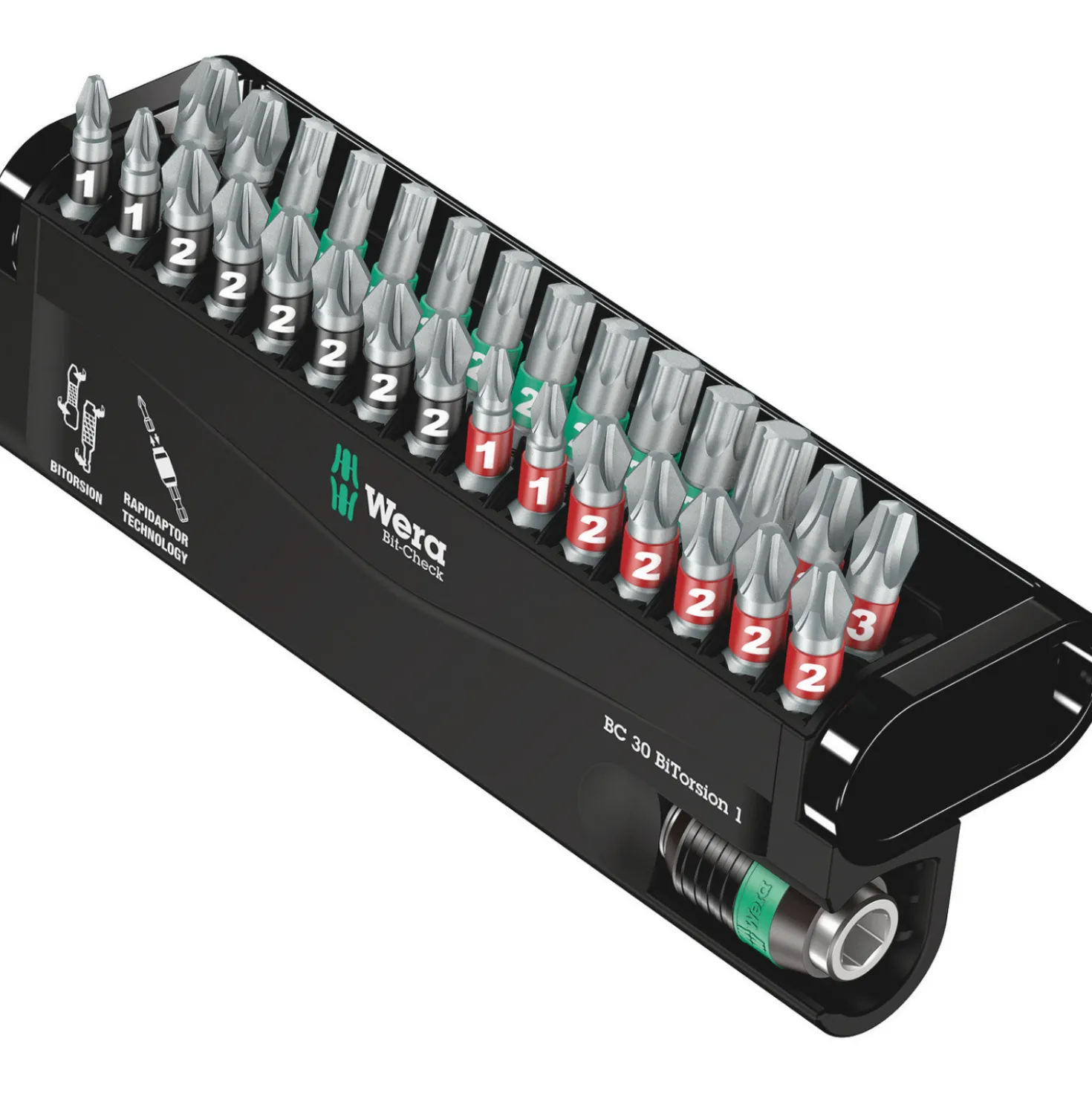 Wera 5057430001 30-delige Bit-Check BiTorsion Bitset in cassette