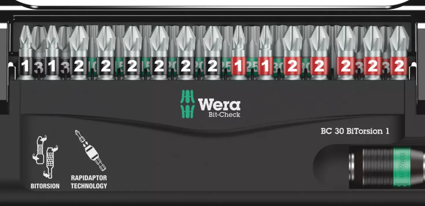 Wera 5057430001 30-delige Bit-Check BiTorsion Bitset in cassette