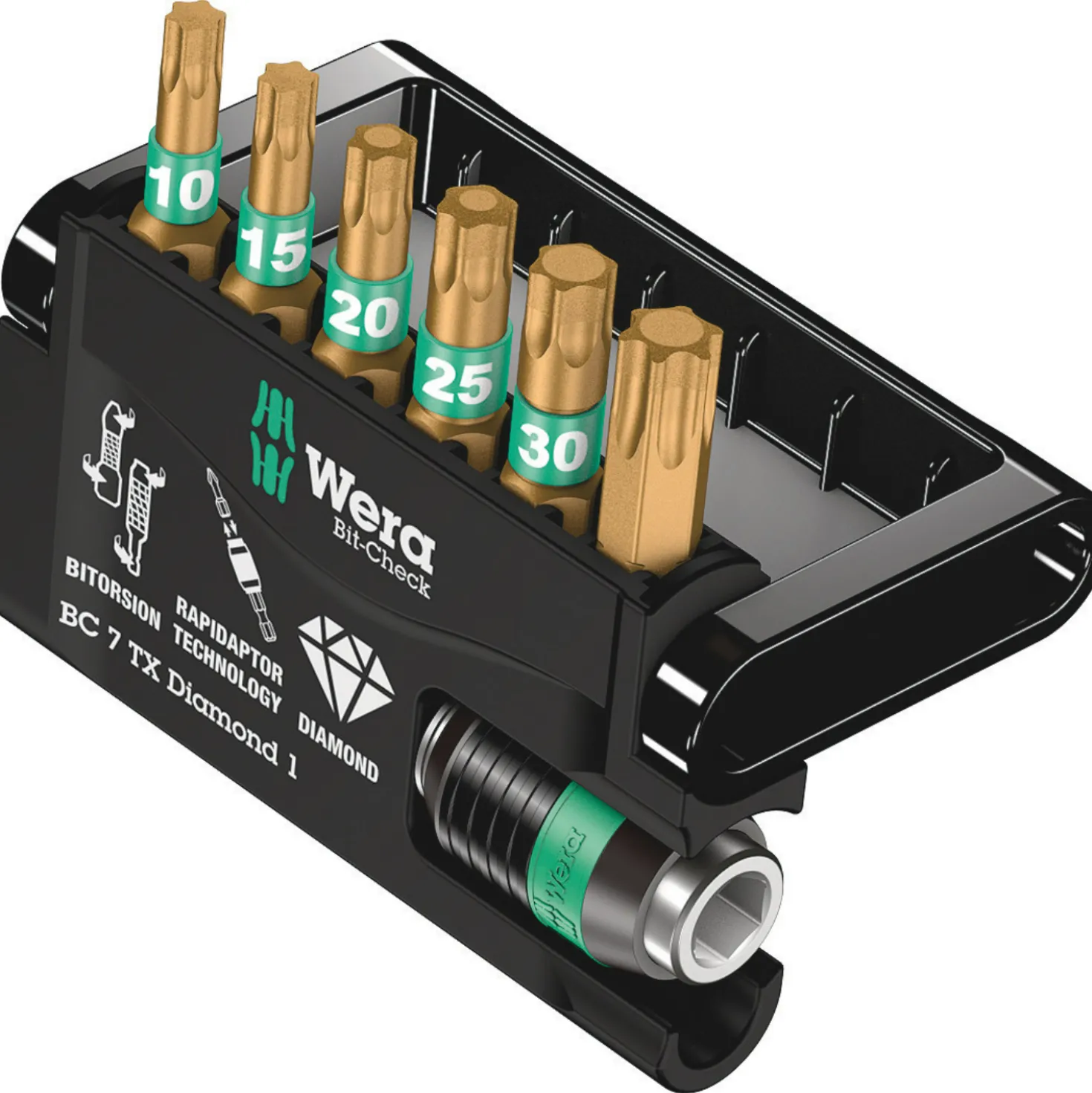 Wera 5057415001 7-delige Bit-Check 7 Diamond Bitset - Torx