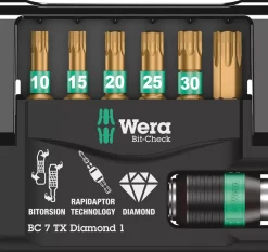 Wera 5057415001 7-delige Bit-Check 7 Diamond Bitset - Torx