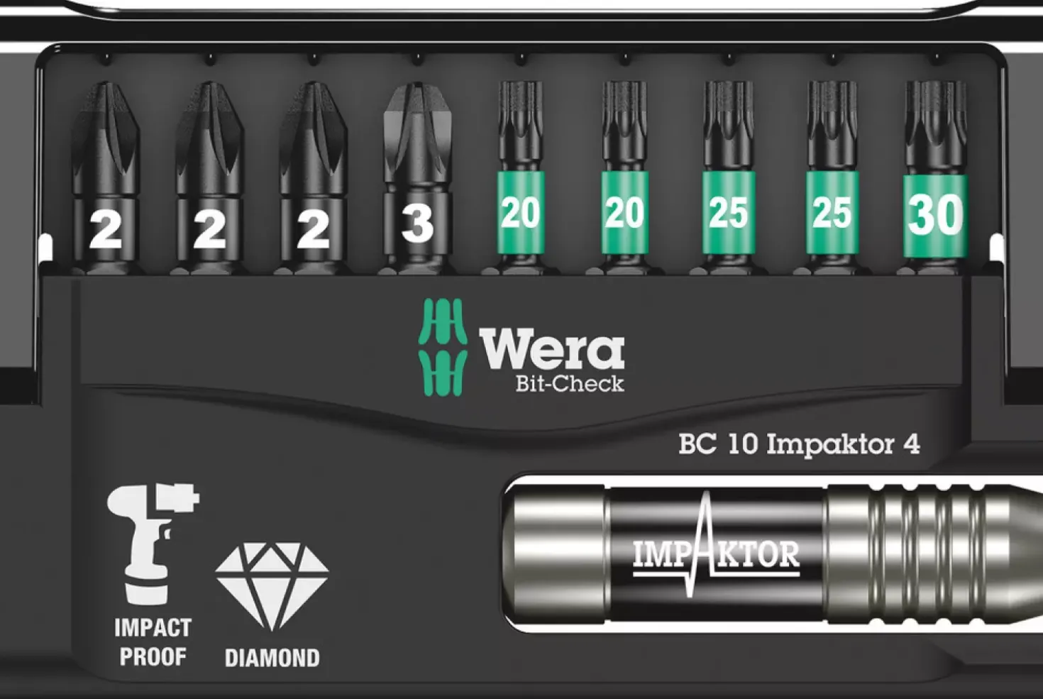 Wera 5057417001 10-delige Bit-Check Impaktor Bitset