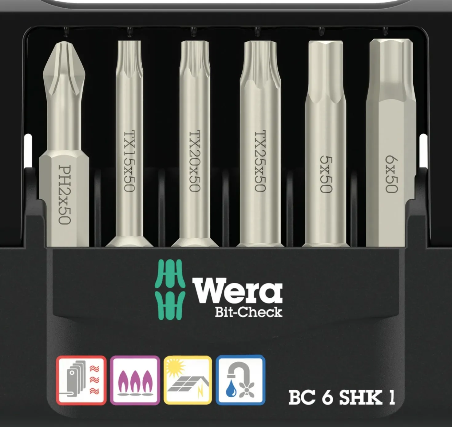 Wera 05073631001 6-delige Bit-Check 6 SHK 1 SB set