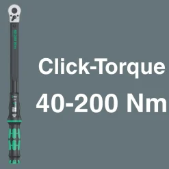 Wera 05075681001 11-delige Click-Torque C 3 Set 2 Draaimomentsleutelset in etui met omschakelbare ratel - 40-200 Nm - 1/2"