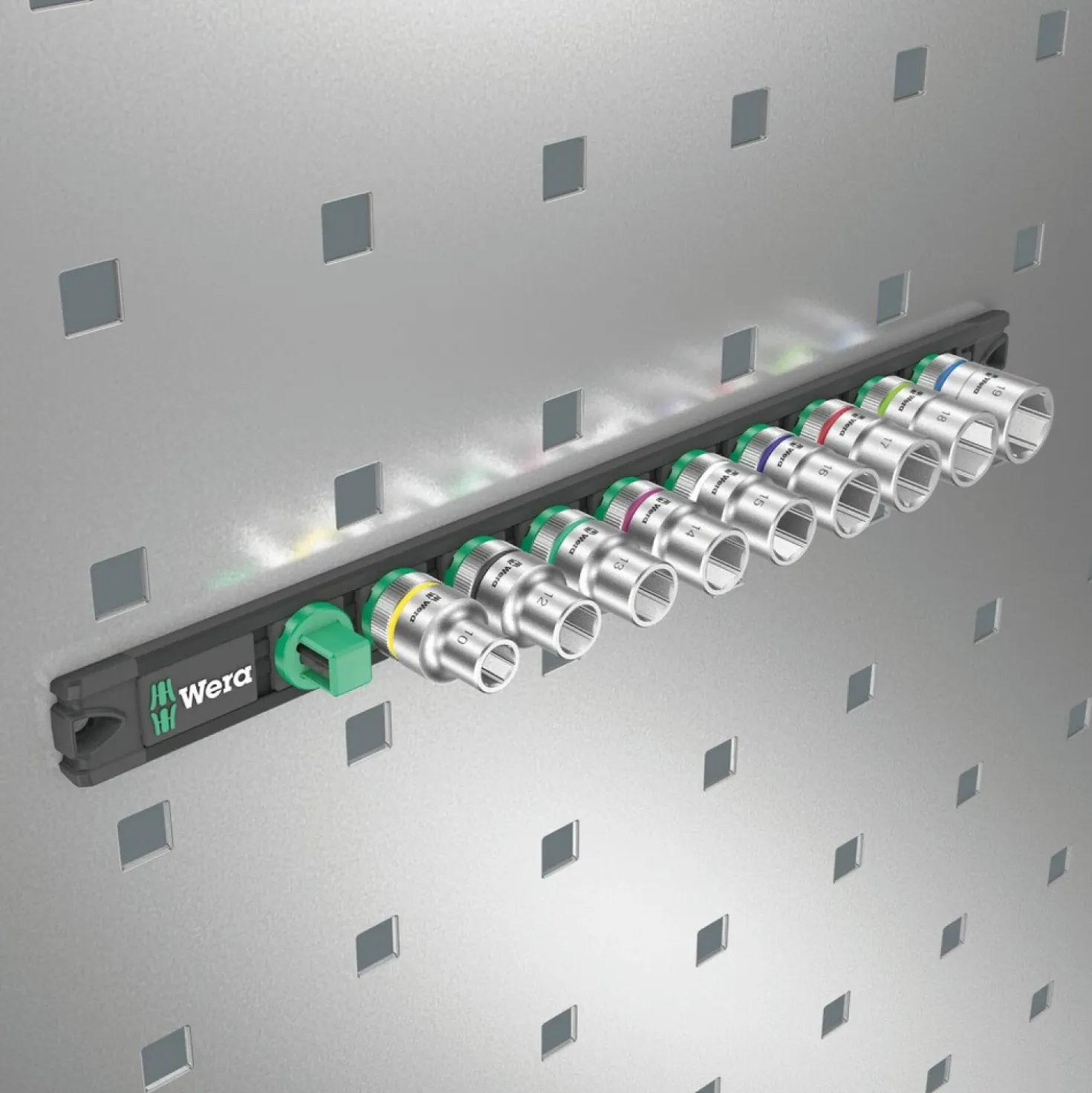 Wera 05005460001 9-delige Dop-magneetstrip C 4 Zyklop doppenset incl. houder - 1/2"