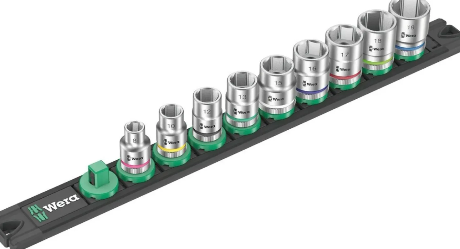 Wera 05005430001 9-delige Dop-magneetstrip B 4 Zyklop doppenset incl. houder - 3/8"
