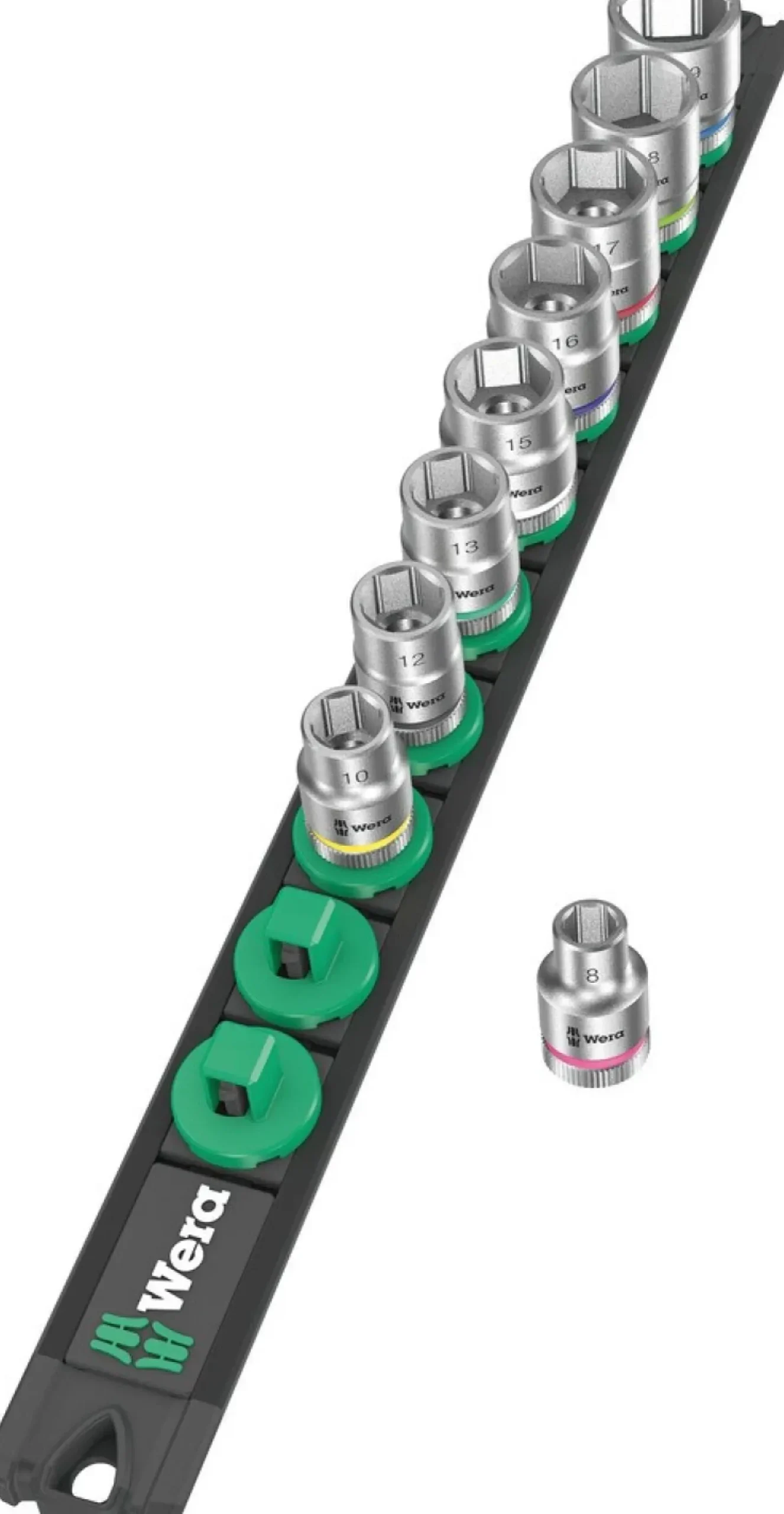 Wera 05005430001 9-delige Dop-magneetstrip B 4 Zyklop doppenset incl. houder - 3/8"