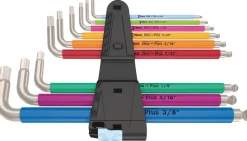 Wera 05022860001 9-delige 3950/9 Hex-Plus Multicolour Imperial 1 Inbussleutelset - Inch - RVS - 5/64-3/8"