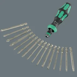 Wera 05051531001 17-delige Kraftform Kompakt 60 RA-R Imperial 1 Schroevendraaierset in etui - met ratelfunctie