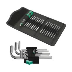 Wera 05059295001 17 delige Kraftform Kompakt 60 Schroevendraaierset + 05021406001 9-delige 950/9 Hex-Plus 5 Inbussleutelset - 1,5-10mm