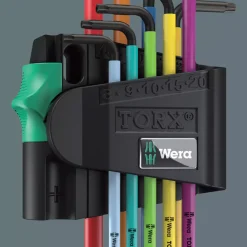 Wera 05073599001 9-delige Multicolour Inbussleutelset met kogelkop op kaart - Torx / Torx Tamper Resistant - T8-40