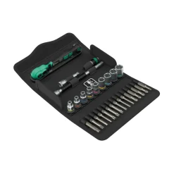 Wera 05005541001 28-delige 8100 SA 14 Zyklop Comfort Ratel- en doppenset in etui - 1/4"